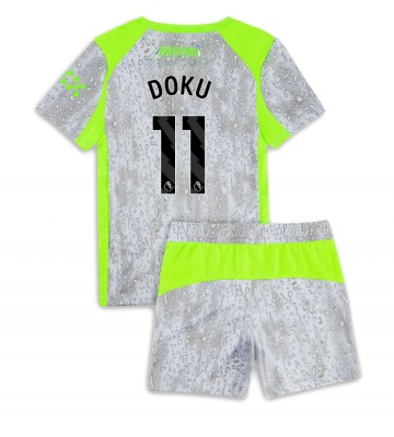 Manchester City Jeremy Doku #11 Replika Tredje Tröja Barn 2025-26 Kortärmad (+ Korta byxor)